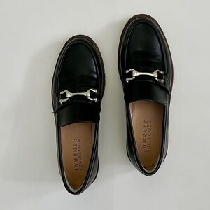 Journee Collection Women’s Black Vegan Leather Loafers size 9.5M